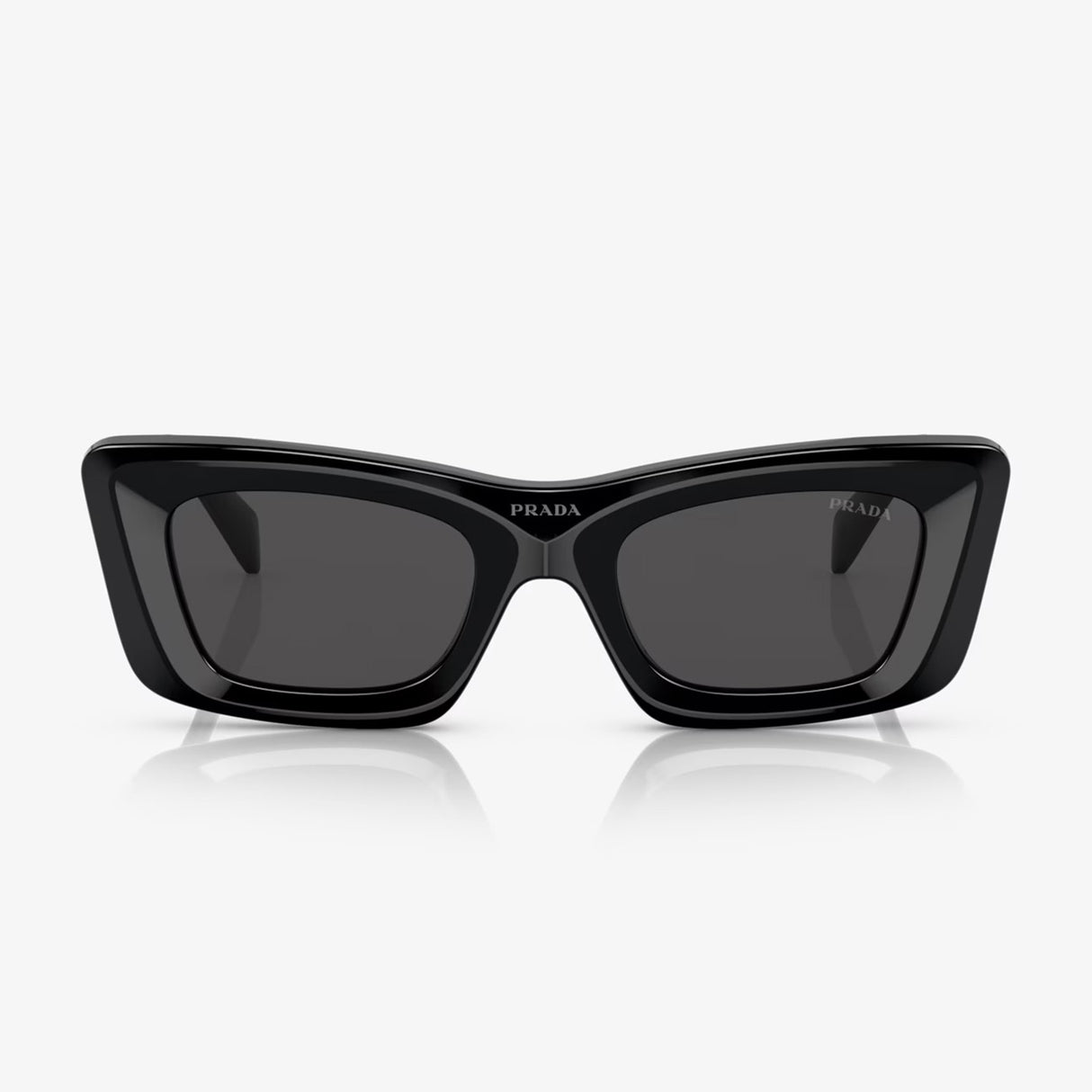 Prada PR 13ZS 1AB5S0 50 Women’s Cat-Eye Sunglasses - Black Acetate Frame, Dark Grey Lenses