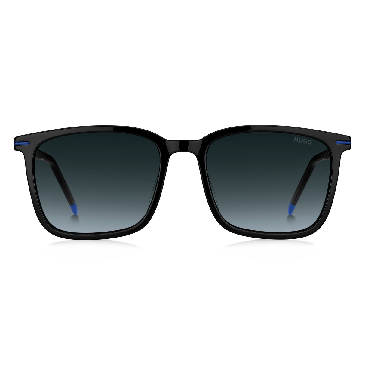HUGO HG 1168/S Sunglasses – Black Blue Acetate Frame, Dark Gray Shaded Lenses