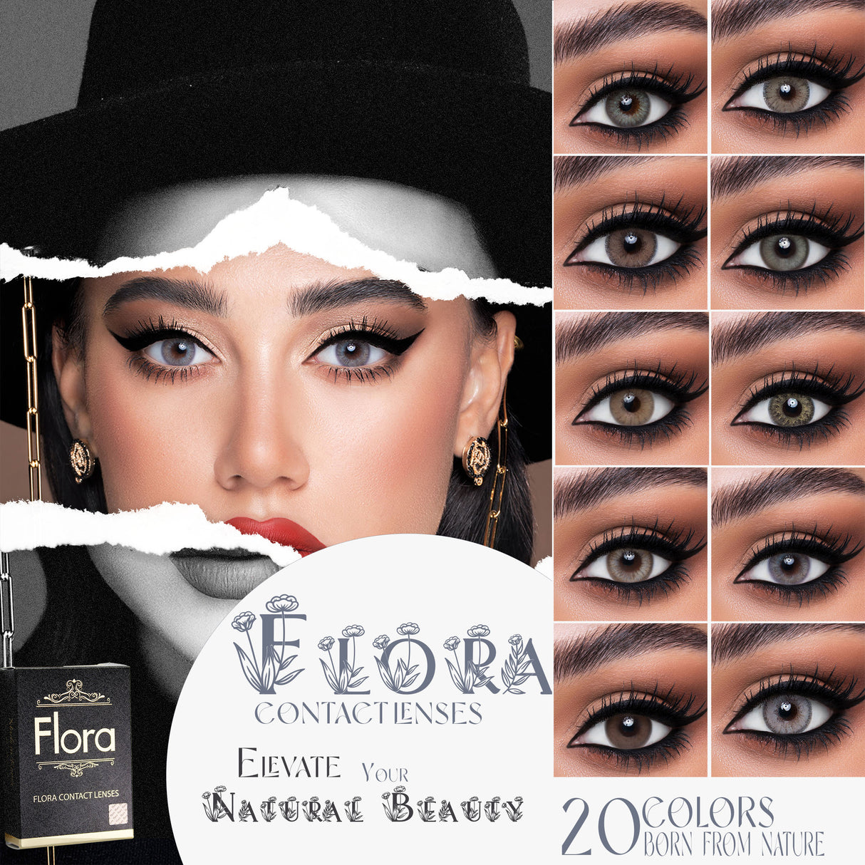 Lentilles de contact Flora - Collection mensuelle toutes couleurs