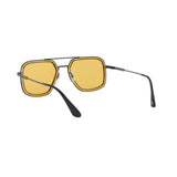 Prada PR 57XS 03A0B7 54 Men's Sunglasses - Orange Gunmetal Square Frame, Yellow Lenses