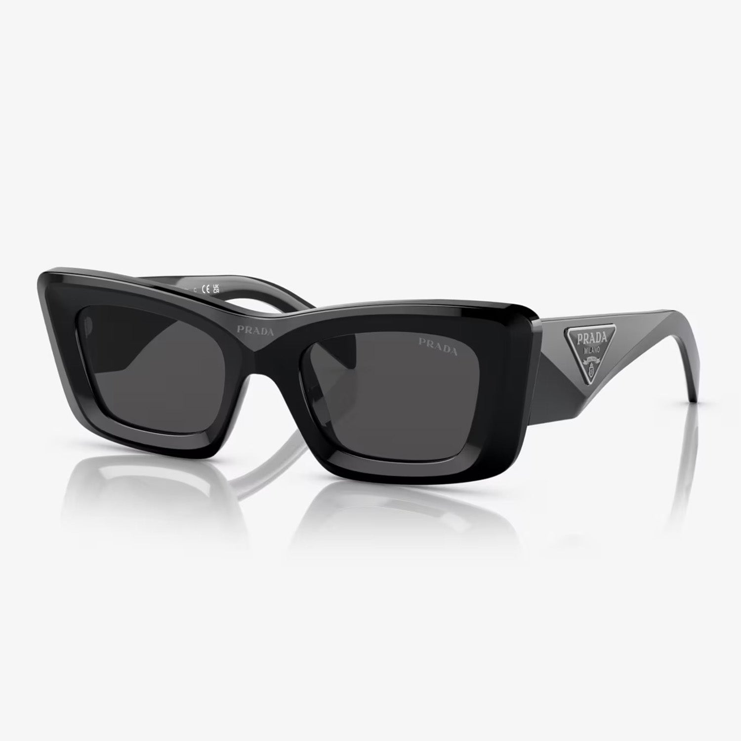 Prada PR 13ZS Women's Cat-Eye Sunglasses - Black Acetate Frame
