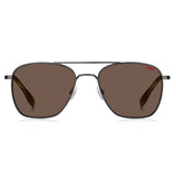 HUGO HG 0330/S R80 55 Sunglasses - Matte Dark Ruthenium Frame, Brown Lenses