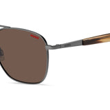 HUGO HG 0330/S R80 55 Sunglasses - Matte Dark Ruthenium Frame, Brown Lenses