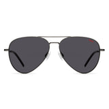 HUGO HG 1059/S KJ1 59 Sunglasses - Dark Ruthenium Frame, Grey Lenses