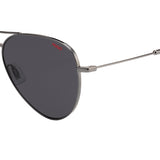 HUGO HG 1059/S KJ1 59 Sunglasses - Dark Ruthenium Frame, Grey Lenses