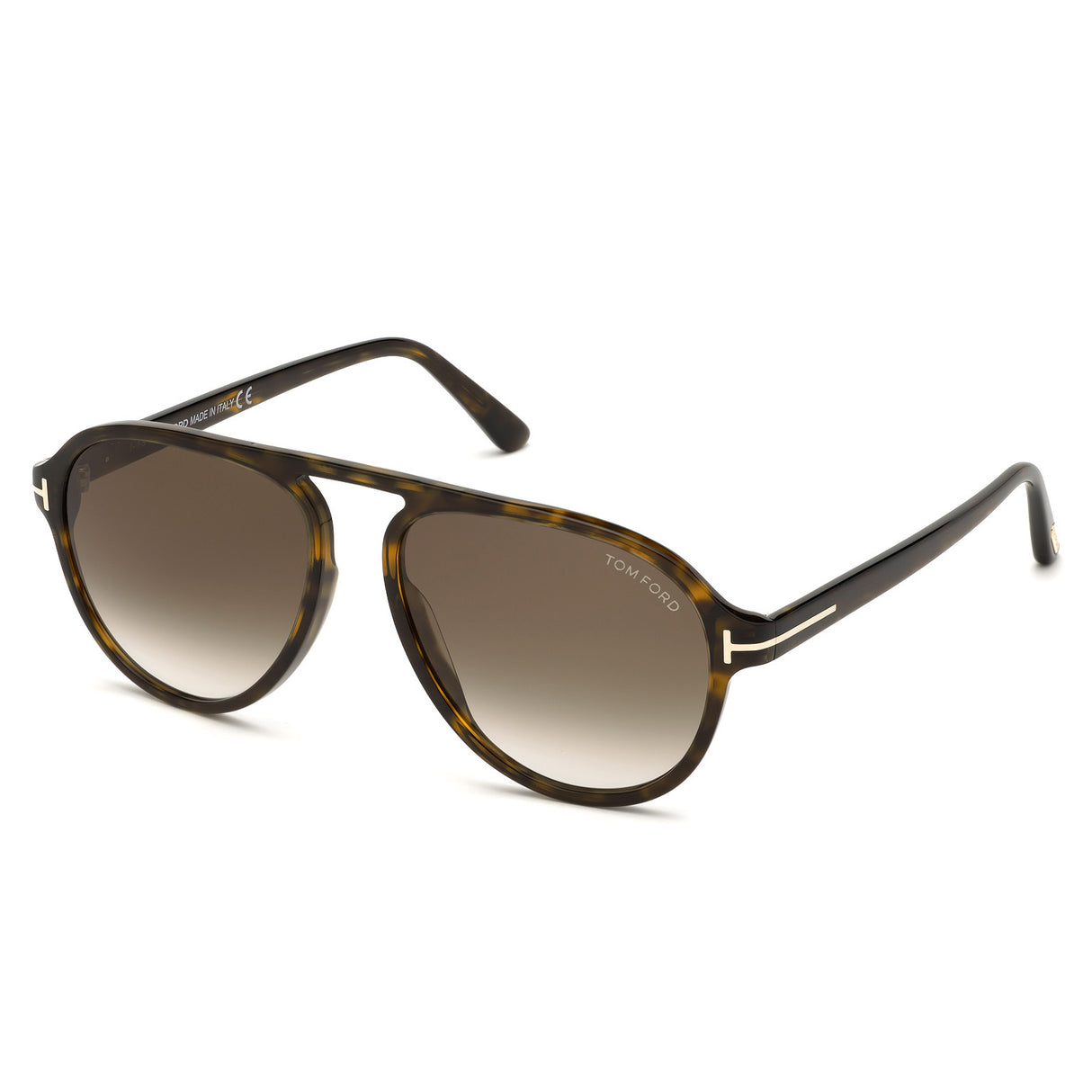 TOM FORD Tony FT0756 52K 57 Sunglasses - Dark Havana Pilot Frame, Roviex Gradient Lenses