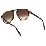 TOM FORD Tony FT0756 52K 57 Sunglasses - Dark Havana Pilot Frame, Roviex Gradient Lenses