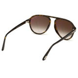 TOM FORD Tony FT0756 52K 57 Sunglasses - Dark Havana Pilot Frame, Roviex Gradient Lenses