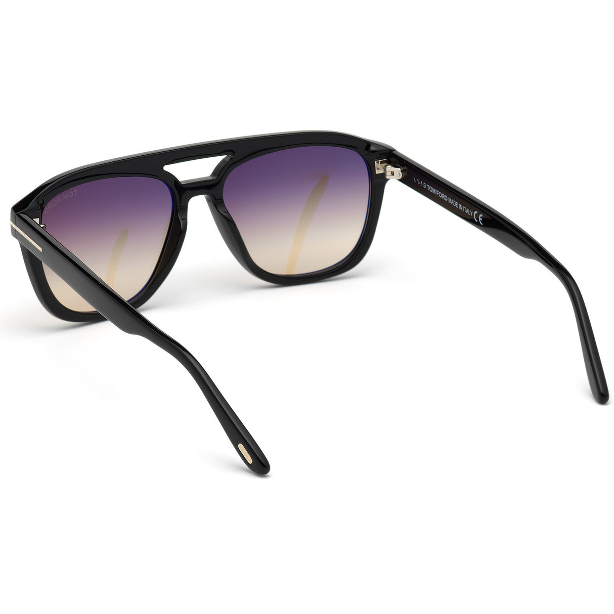 TOM FORD Gerrard FT0776 - 01B 56 Sunglasses - Shiny Black Frame, Gradient Smoke Lenses