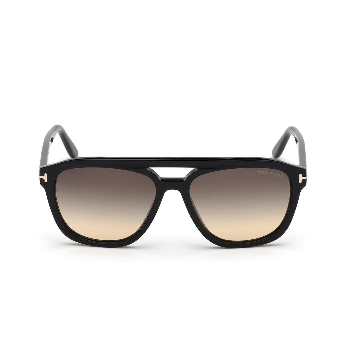 TOM FORD Gerrard FT0776 - 01B 56 Sunglasses - Shiny Black Frame, Gradient Smoke Lenses