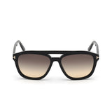 TOM FORD Gerrard FT0776 - 01B 56 Sunglasses - Shiny Black Frame, Gradient Smoke Lenses