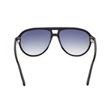 TOM FORD Jeffrey FT0932/01B 59 Sunglasses - Shiny Black Frame, Gradient Smoke Lenses