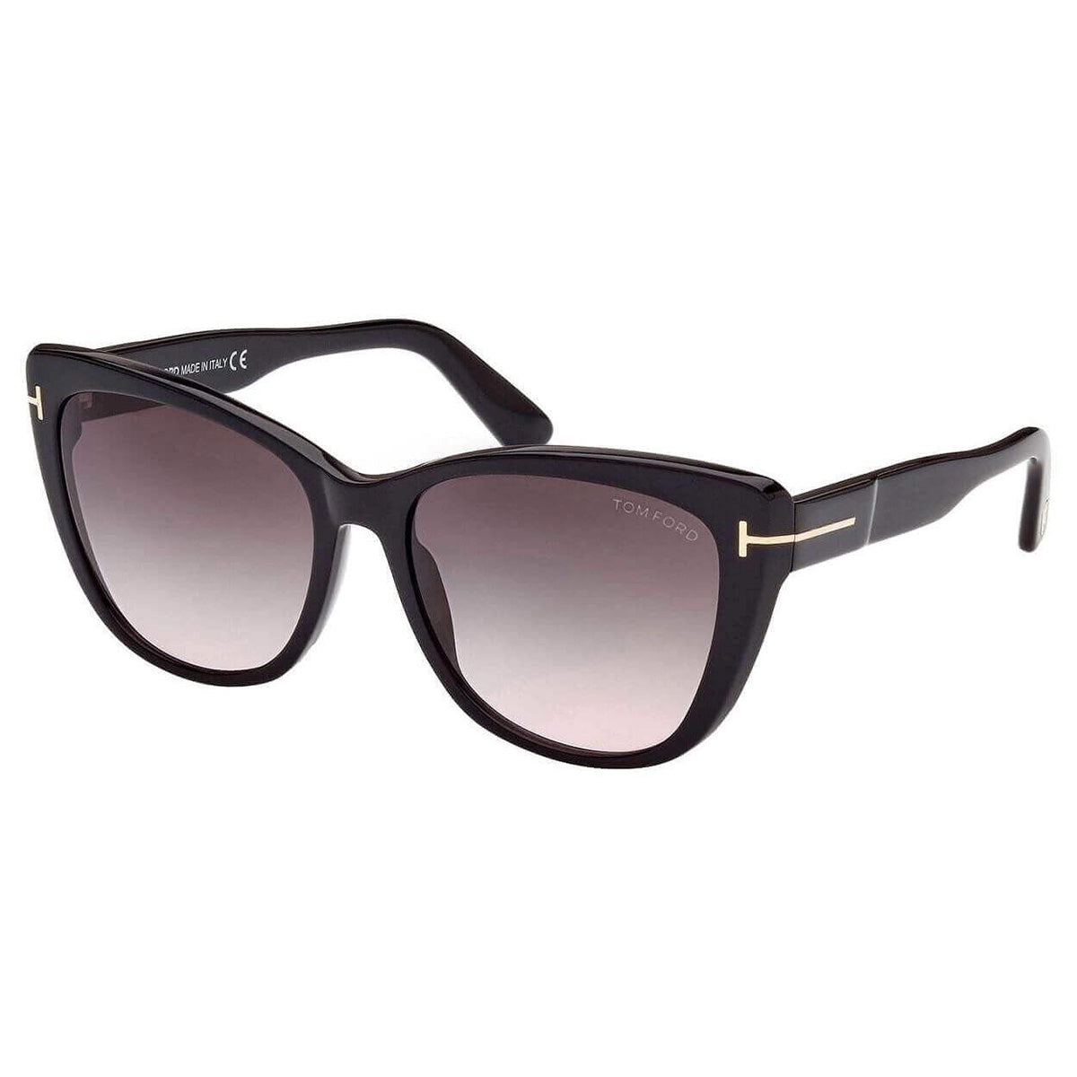 TOM FORD Nora FT0937 - 01B 57 Sunglasses - Black Cat-Eye Frame, Gray Gradient Lenses