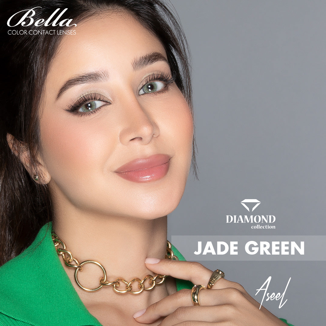 Bella Diamond Monthly Colored Contact Lenses - Jade Green