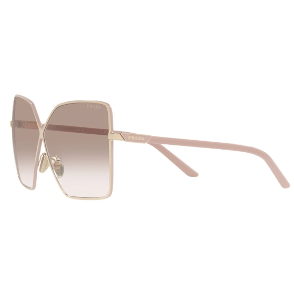 Prada PR 50YS ZVN1L0 64 Sunglasses - Pale Gold Square Frame, Gradient Brown Lenses