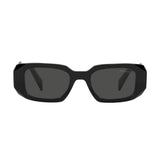 Prada PR 17WS 1AB5S0 49 Women's Sunglasses - Black Rectangle Frame, Dark Gray Lenses