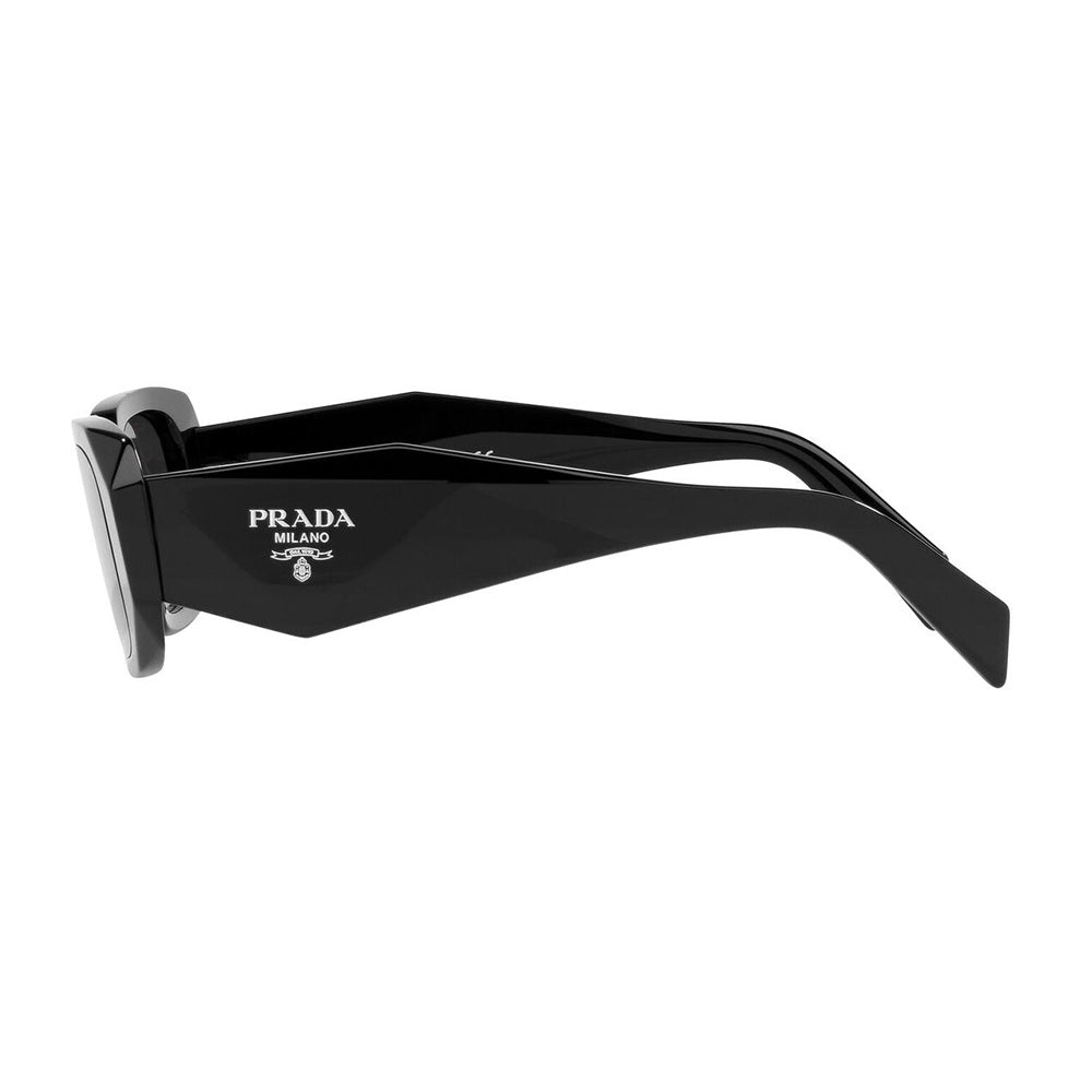 Prada PR 17WS 1AB5S0 49 Women's Sunglasses - Black Rectangle Frame, Dark Gray Lenses