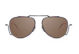 Thom Browne TBS917-A-03z Black Brown Aviator Unisex Sunglasses